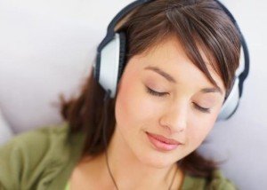 Girl listening music