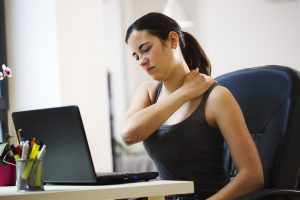 Young woman who feeling sick at home.