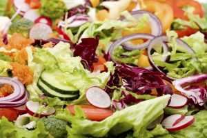 fresh mixed vegetable salad studio shots